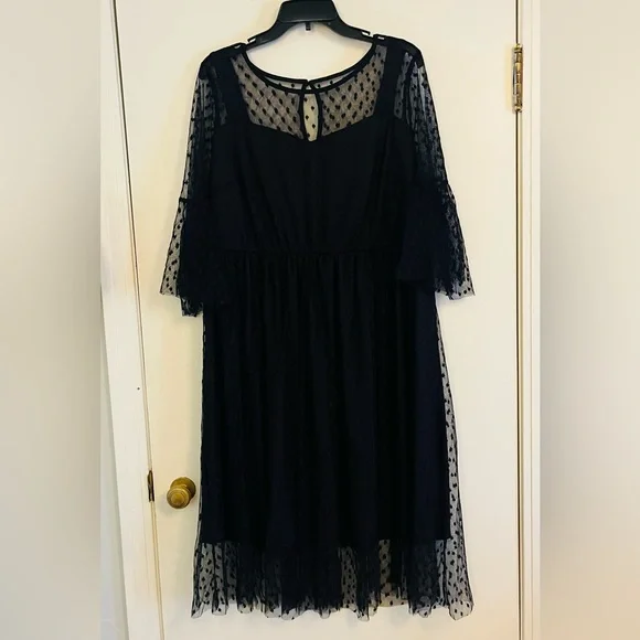 Cocktail style Lane Bryant black polka dot dress - Picture 1 of 6